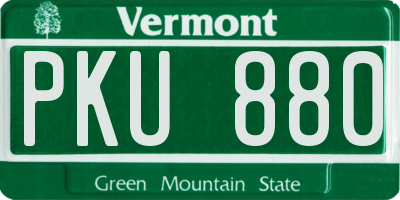 VT license plate PKU880
