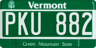 VT license plate PKU882
