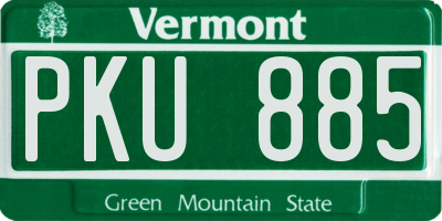 VT license plate PKU885