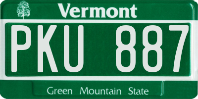VT license plate PKU887