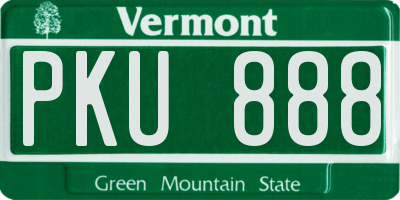 VT license plate PKU888