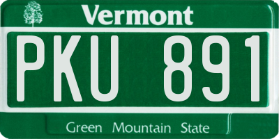 VT license plate PKU891