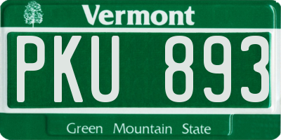VT license plate PKU893