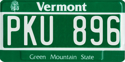 VT license plate PKU896