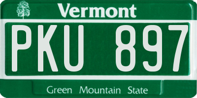 VT license plate PKU897