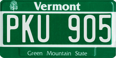 VT license plate PKU905