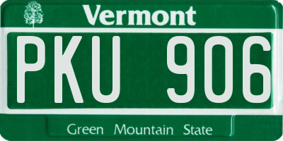 VT license plate PKU906
