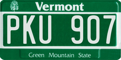 VT license plate PKU907