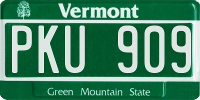 VT license plate PKU909