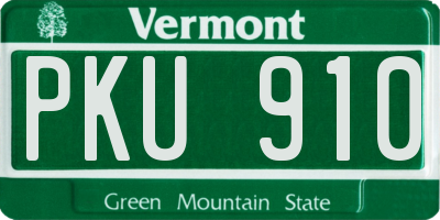VT license plate PKU910
