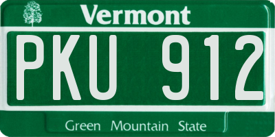 VT license plate PKU912