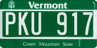 VT license plate PKU917