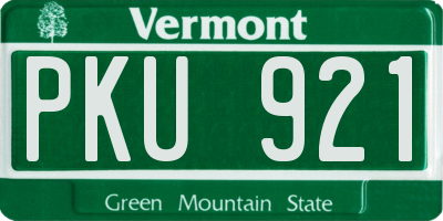 VT license plate PKU921