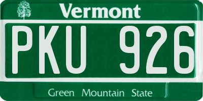 VT license plate PKU926