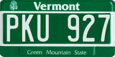 VT license plate PKU927