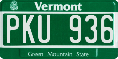 VT license plate PKU936