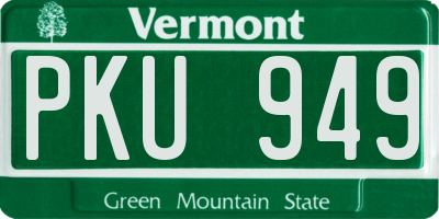 VT license plate PKU949