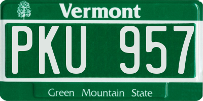 VT license plate PKU957