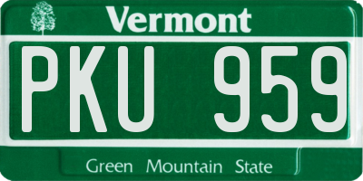 VT license plate PKU959