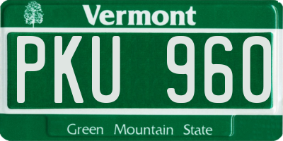 VT license plate PKU960