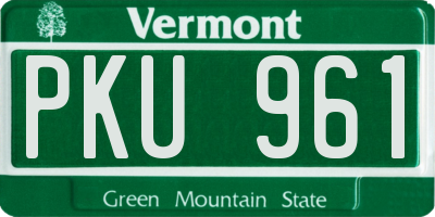 VT license plate PKU961