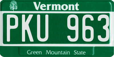VT license plate PKU963