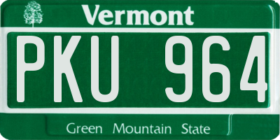 VT license plate PKU964