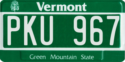 VT license plate PKU967