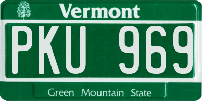 VT license plate PKU969