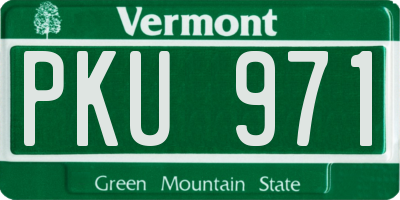 VT license plate PKU971