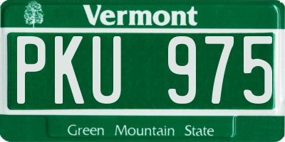 VT license plate PKU975