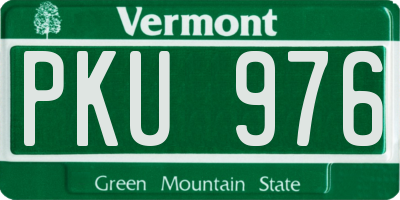VT license plate PKU976