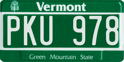 VT license plate PKU978