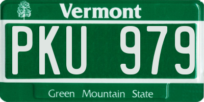 VT license plate PKU979