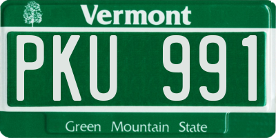 VT license plate PKU991