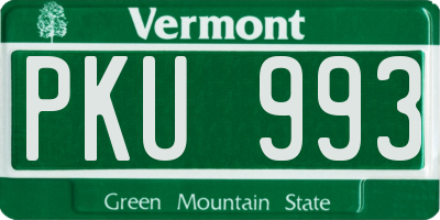 VT license plate PKU993