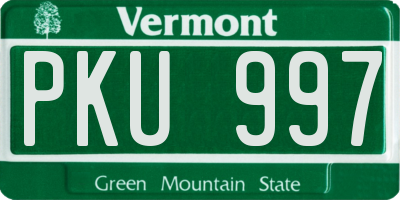 VT license plate PKU997
