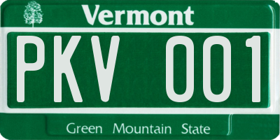 VT license plate PKV001