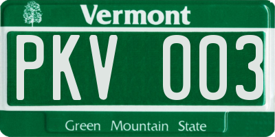 VT license plate PKV003