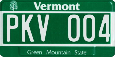 VT license plate PKV004