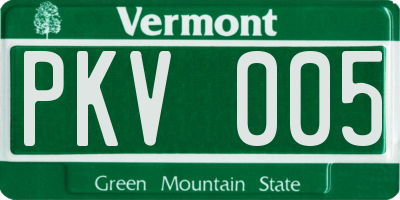 VT license plate PKV005