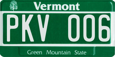 VT license plate PKV006