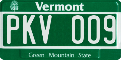 VT license plate PKV009
