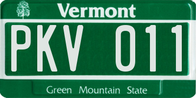 VT license plate PKV011