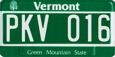VT license plate PKV016