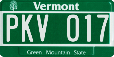 VT license plate PKV017
