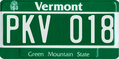VT license plate PKV018
