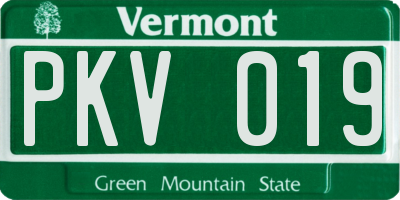 VT license plate PKV019