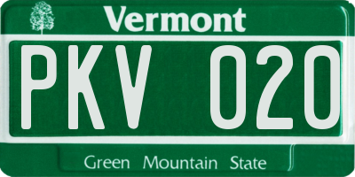 VT license plate PKV020