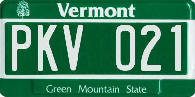 VT license plate PKV021